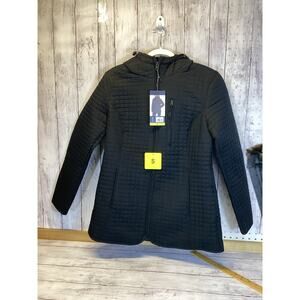 Lands’ End Women’s FeatherFree Quilted Insulated Hoodie Jacket Black S NWT